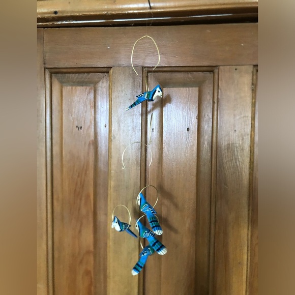 Vtg Blue Jay Bird Hanging Decor - Picture 2 of 13